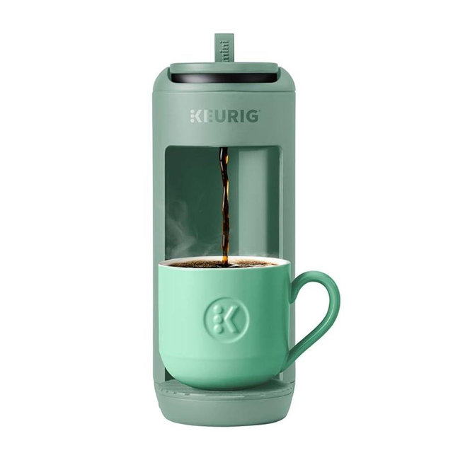 Keurig K-Mini Mate Single Serve K-Cup Pod Coffee Maker, Brews Up to 12 oz Cup, Compact Portable Coffee Machine for Small Spaces, Dorms & Offices, Glamping Green
