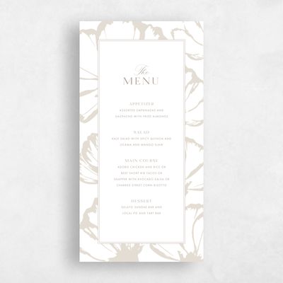 White Wedding Menu - Esme