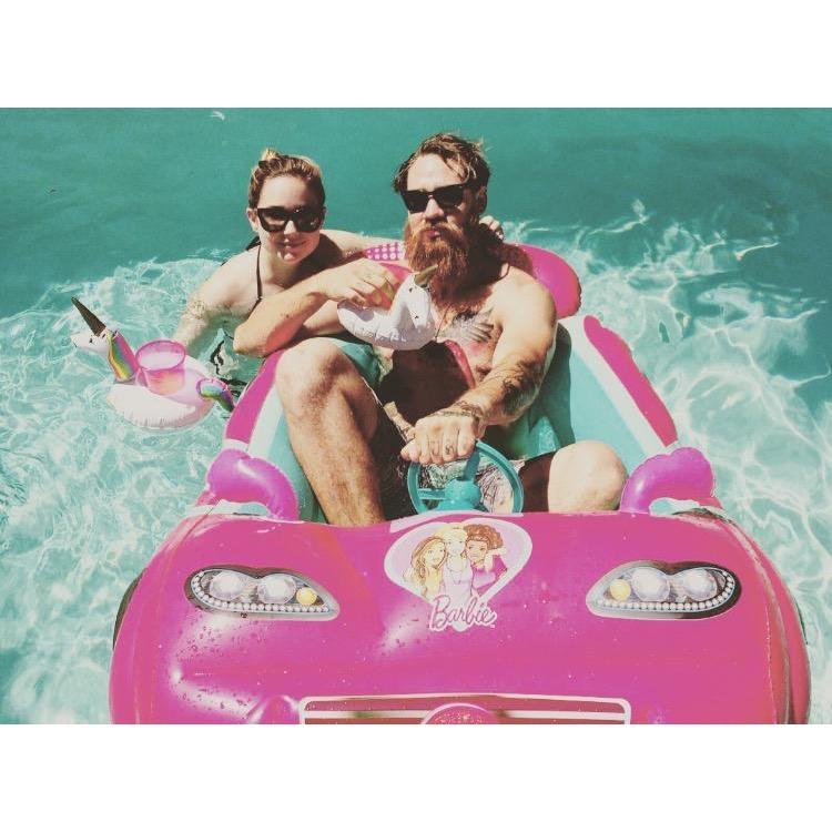The time Jared drove a pink inflatable car in Palm Springs for his birthday (2017)
