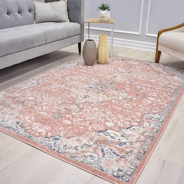 Rugs America Area Rug, 8'0"X10'0", Pink Amaranth