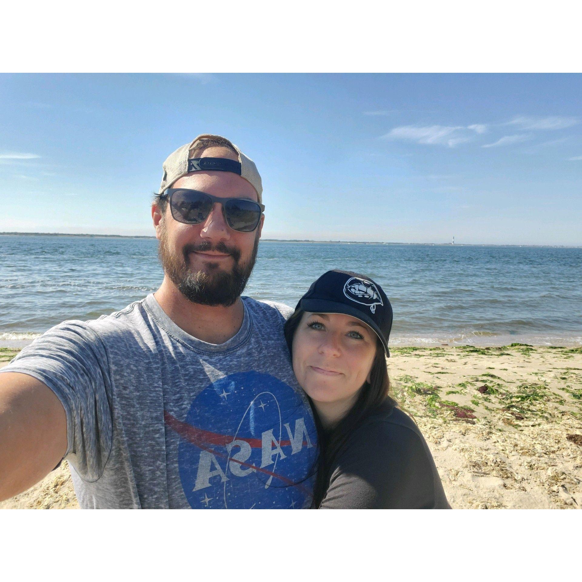 Us at Captree, one of our favorite places.