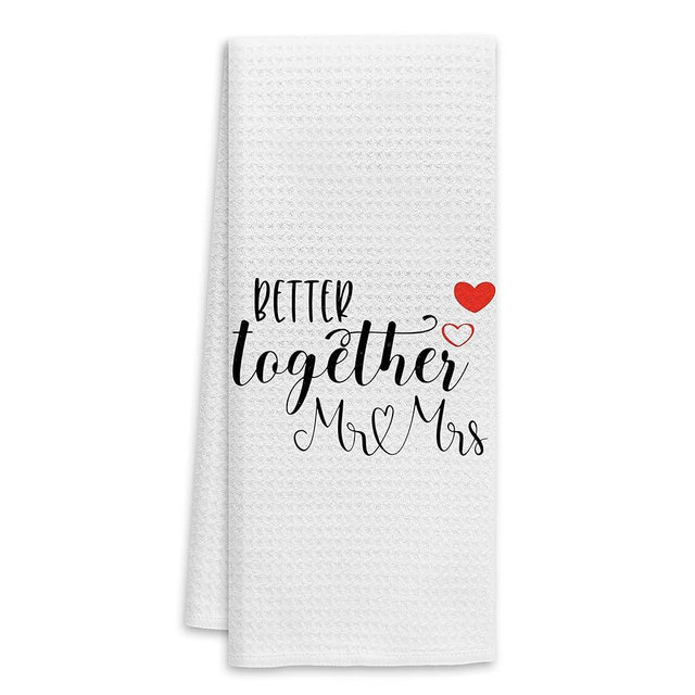 Voatok Better Together Mr.&Mrs. Bath Towel,Bride and Groom Husband and Wife Gifts Decorative Towel,Wedding Birthday Anniversary Decor