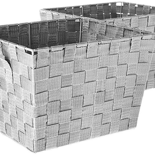 Honey-Can-Do STO-05088 Woven Baskets, Gray, 2-Pack