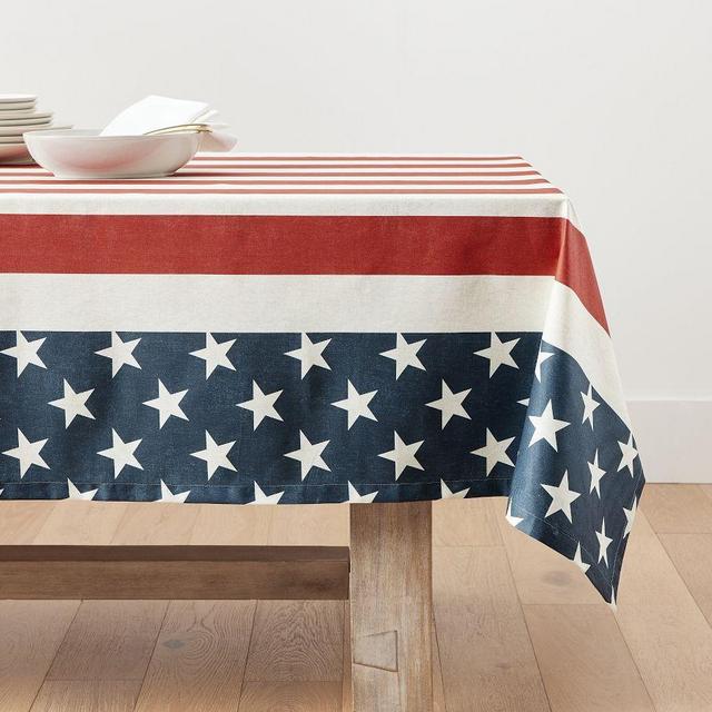 American Flag Oilcloth Outdoor Tablecloth