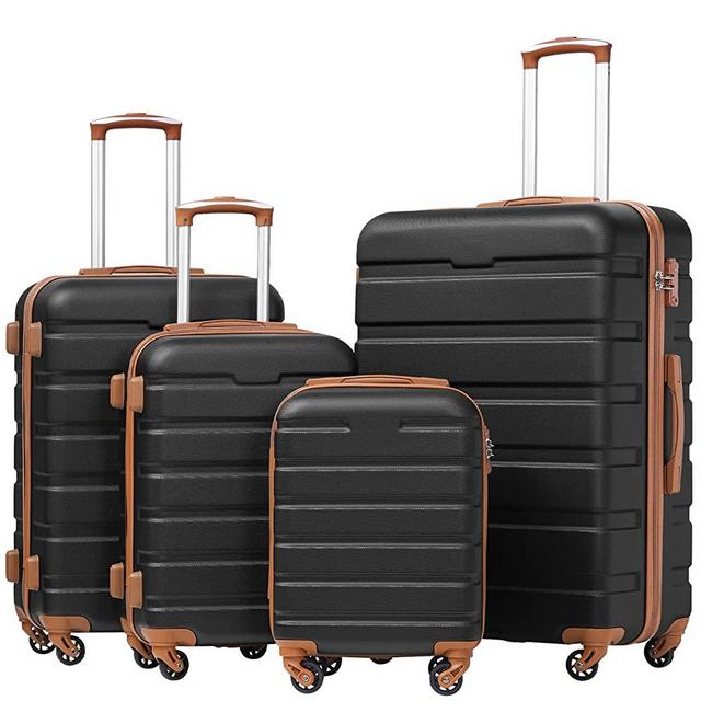 Coolife Luggage 3 Piece Set Suitcase Spinner Hardshell Lightweight TSA Lock 4 Piece Set