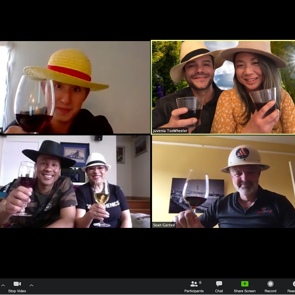Covid wine date with friends