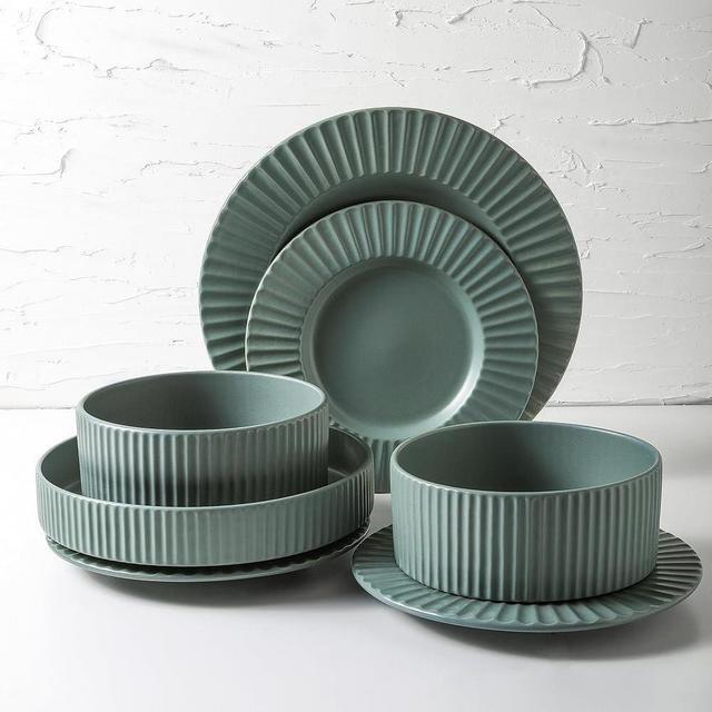 Stone Lain Lusso Stoneware Dinnerware Set, 32-Piece-Service for 8
