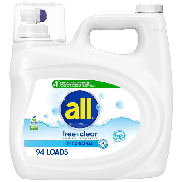 all Liquid Laundry Detergent Free Clear, 118 Ounce, 94 Loads