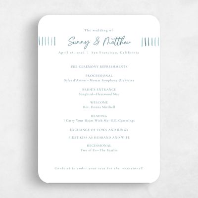 Blue Rounded Wedding Program - Lund