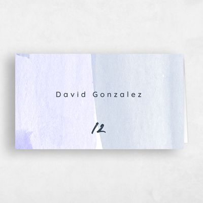 Soft Periwinkle, Blue Wedding Place Card - Bailey