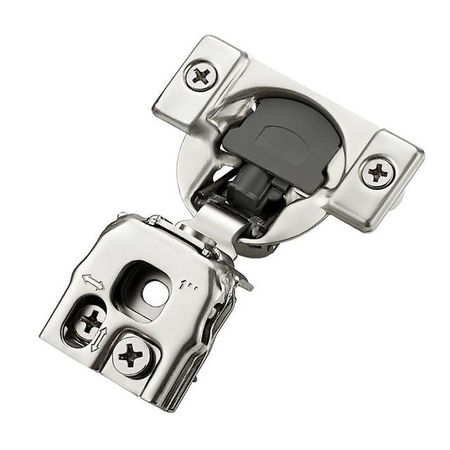 30 Pack 15 Pairs 1 Inch Overlay Soft Close Hinges for Kitchen Cabinet - Satin Nickel Hidden Concealed Hinge - Stainless Steel Self Closing