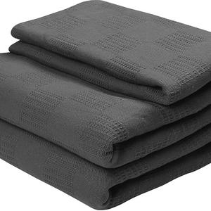 Utopia bedding 100% Premium Woven Cotton Blanket (Full/Queen, Smoke Grey) Breathable Cotton Throw Blanket and Quilt for Bed & Couch/Sofa