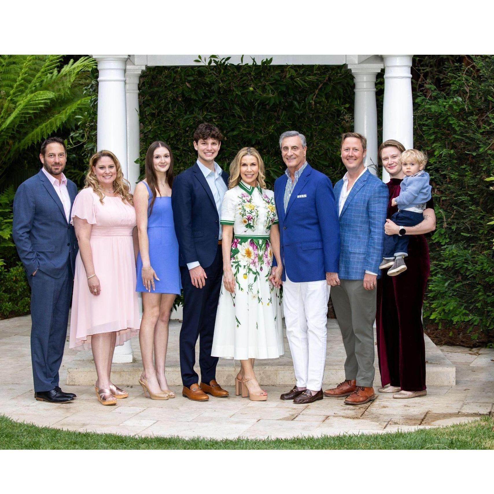 Our family in Bel Air, California: Brian-Candice’s partner, Candice-Bill’s daughter, Ava-Renay’s daughter, Grant-Renay’s son, Renay, Bill, AJ-Bill’s son, Jess-daughter in law, Arthur-grandson