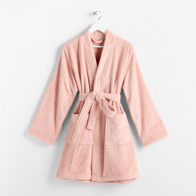 Dorm Terry Pale Pink Bath Robe Small/Medium