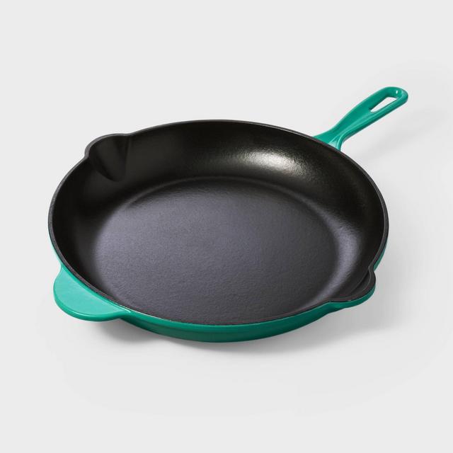 12" Enameled Cast Iron Fry Pan Green - Tabitha Brown for Target