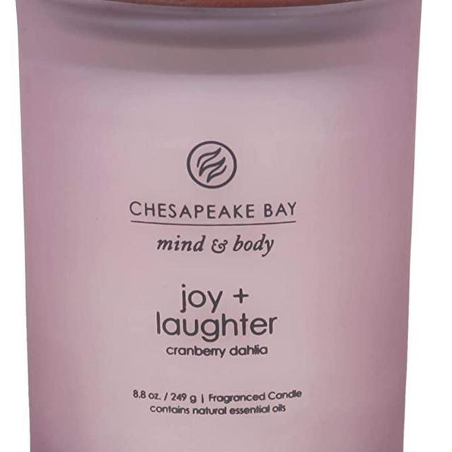 Chesapeake Bay Candle Scented Candle, Joy + Laughter (Cranberry Dahlia), Medium