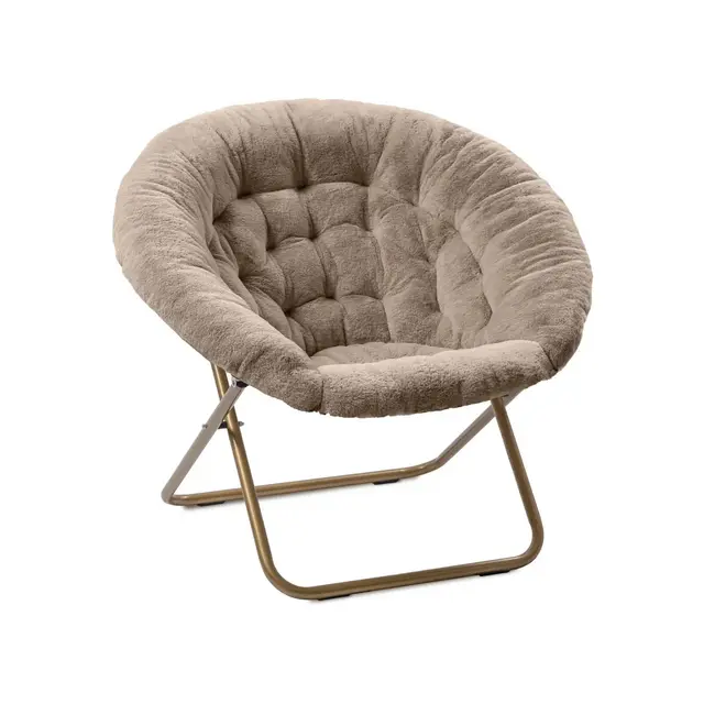 Milliard Cozy Faux Fur Saucer Chair X-Large, Beige