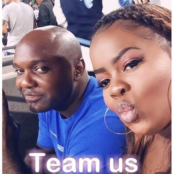 At the Rams vs Vikings game front row seats 1 & 2! Such an amazing experience! Our first live sporting event together! #GORAMS