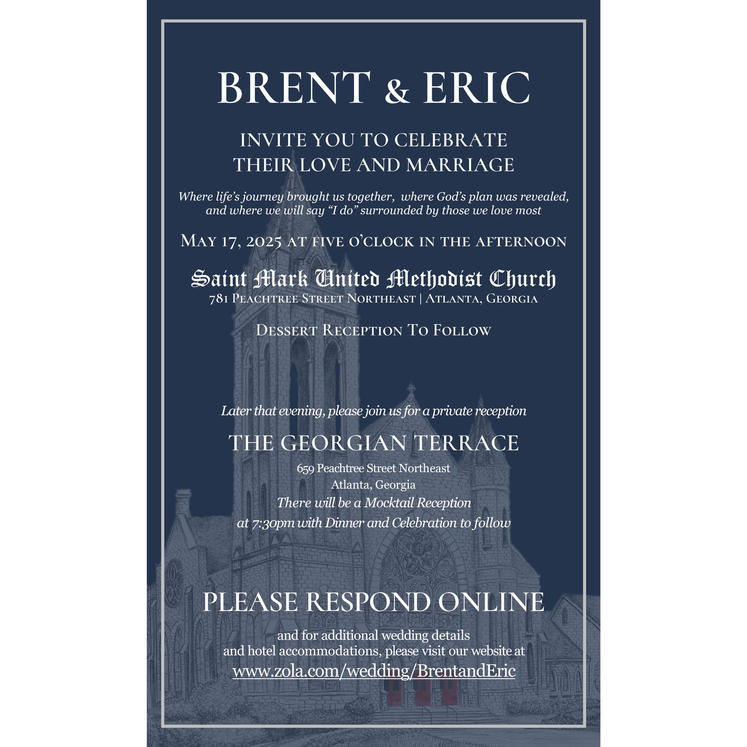 Brent & Eric Invite You To Celebrate Their Love and Marriage