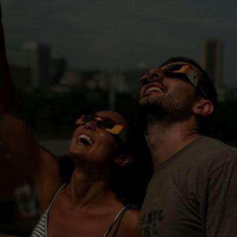 Solar eclipse overlooking Richmond - 8/2017
