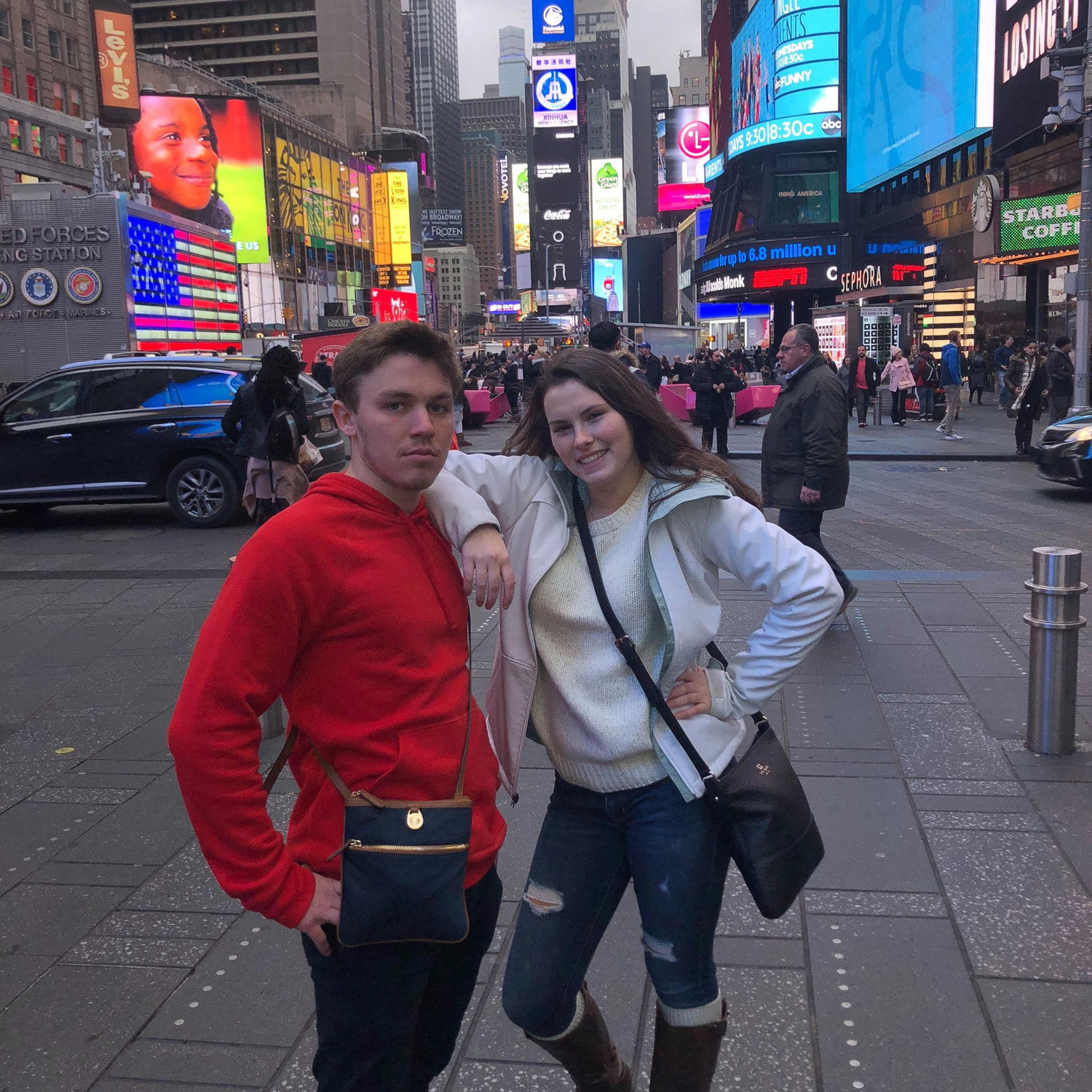 2018: Our first picture together. Also the start of our annual NYC trip where we walk a minimum of 205 city blocks in 10 hours to "squeeze the sponge" out of the day