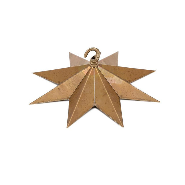 Stylor Whimsical Star Ceiling Hook for Hanging Planters - Celestial Witchy Brass Light Canopy Kit, Boho Vintage Gothic Room Decor, Antique Chandelier Mounting Kit (Medium)