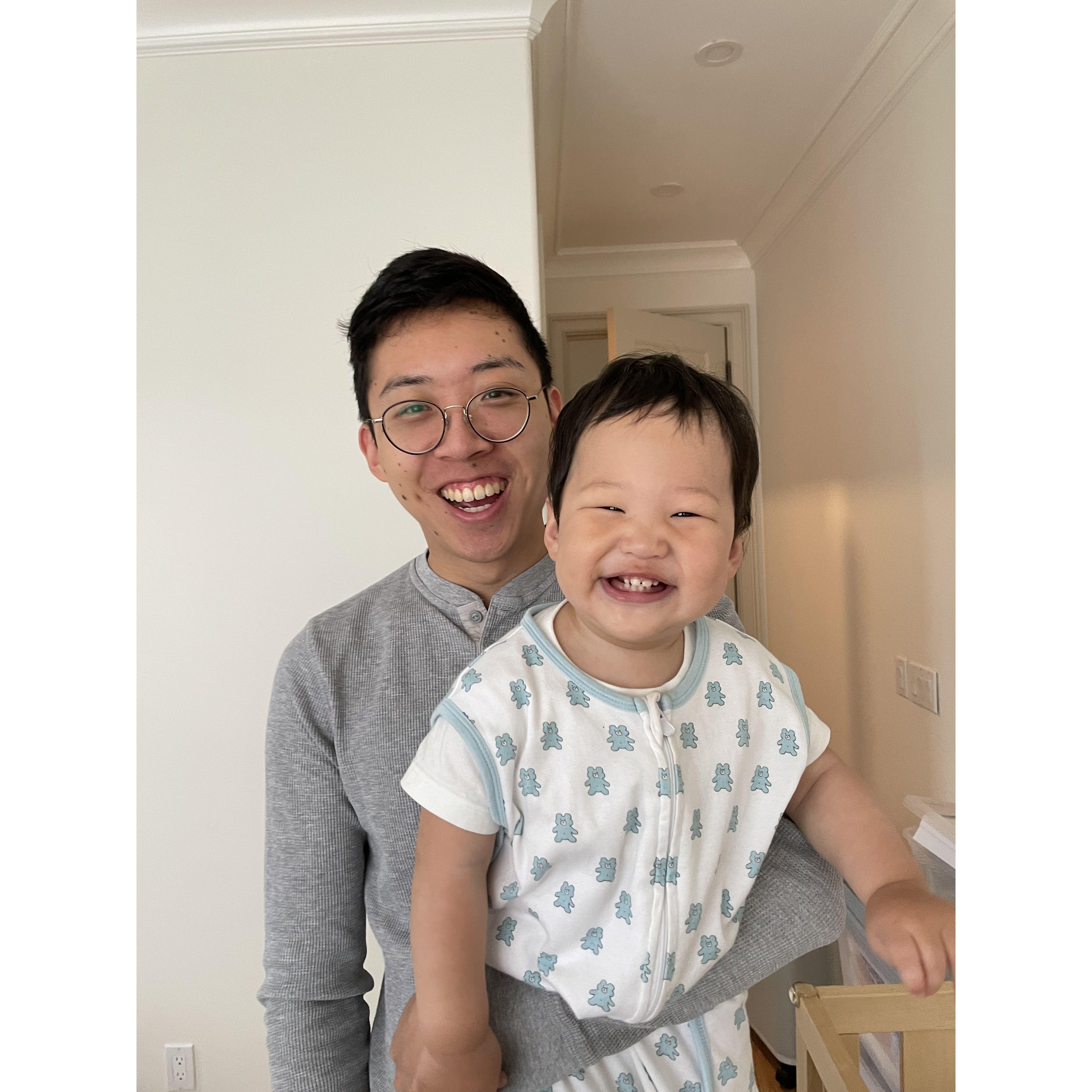 Victoria's nephew Charlie with his favorite uncle!