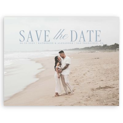Powder Blue Wedding Digital Save the Date - Dove Landscape
