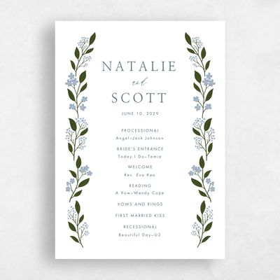 Multi-Colored Wedding Program - Ortensia