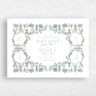 Blue Landscape Wedding Invitation - Briar Landscape Foil