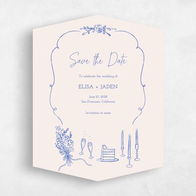 Blue Diamond Wedding Save the Date - Finley Portrait