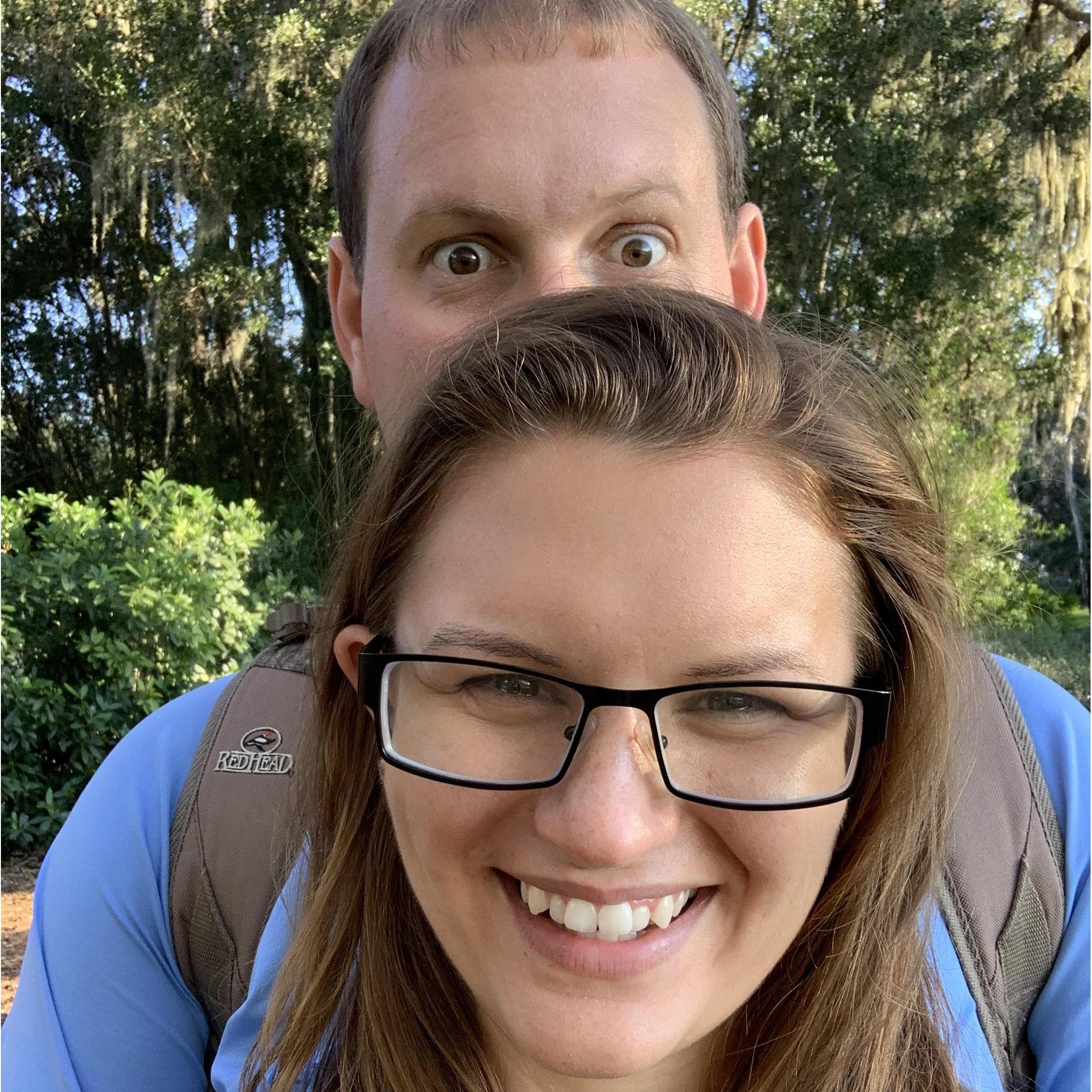At Bok Tower for New Years. Joel being typical.