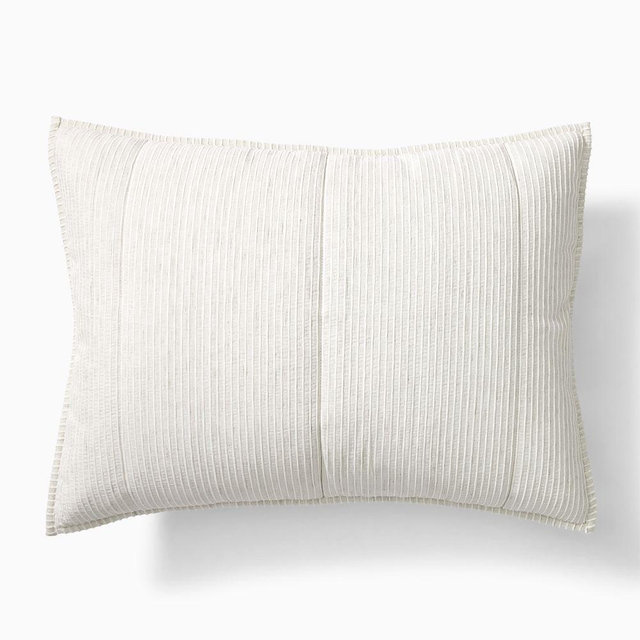 Heathered Linear Standard Sham, Heathered Oatmeal