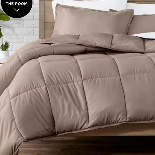 (Taupe) Down Alternative Comforter Set, King/Cal King