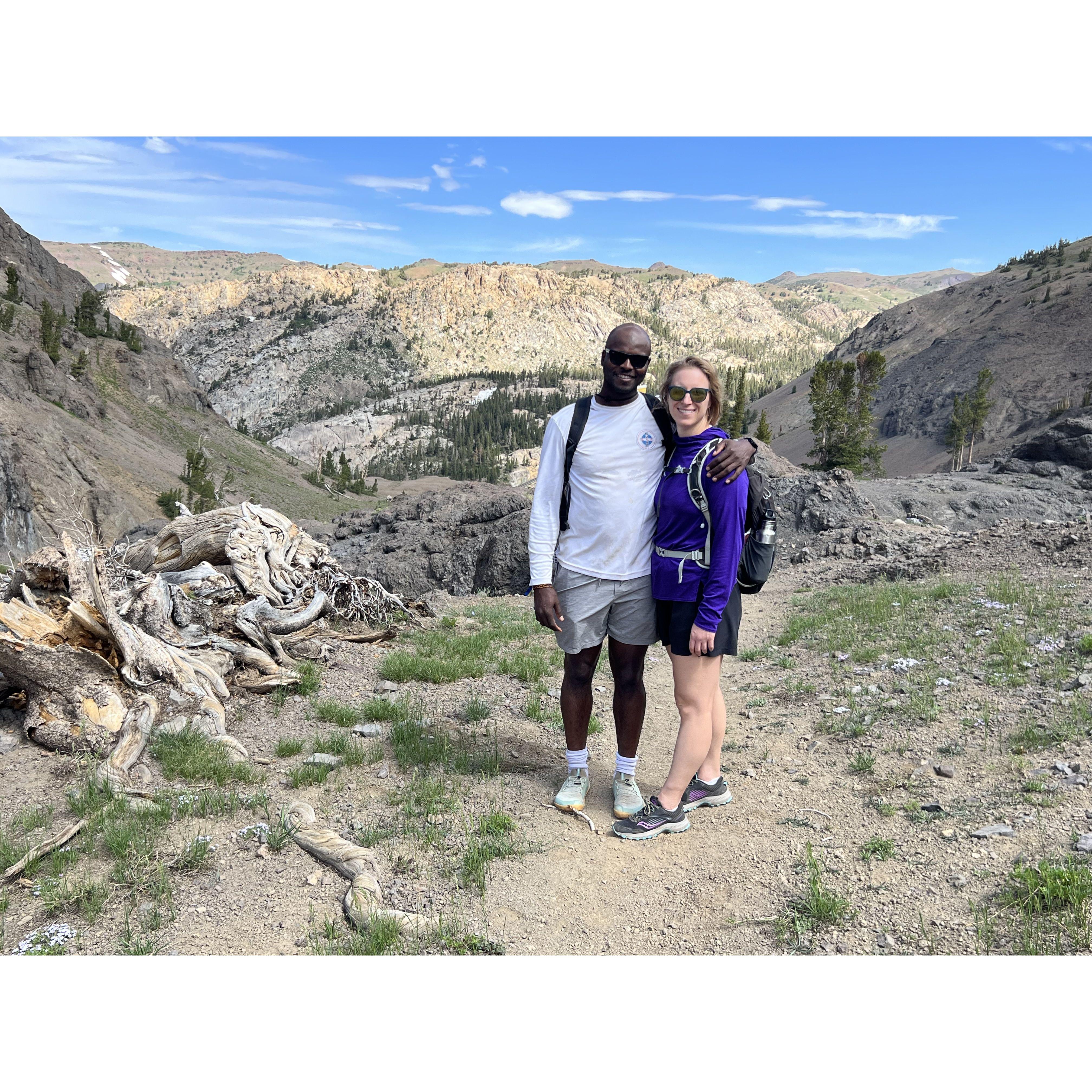 Hiking in mountains of California