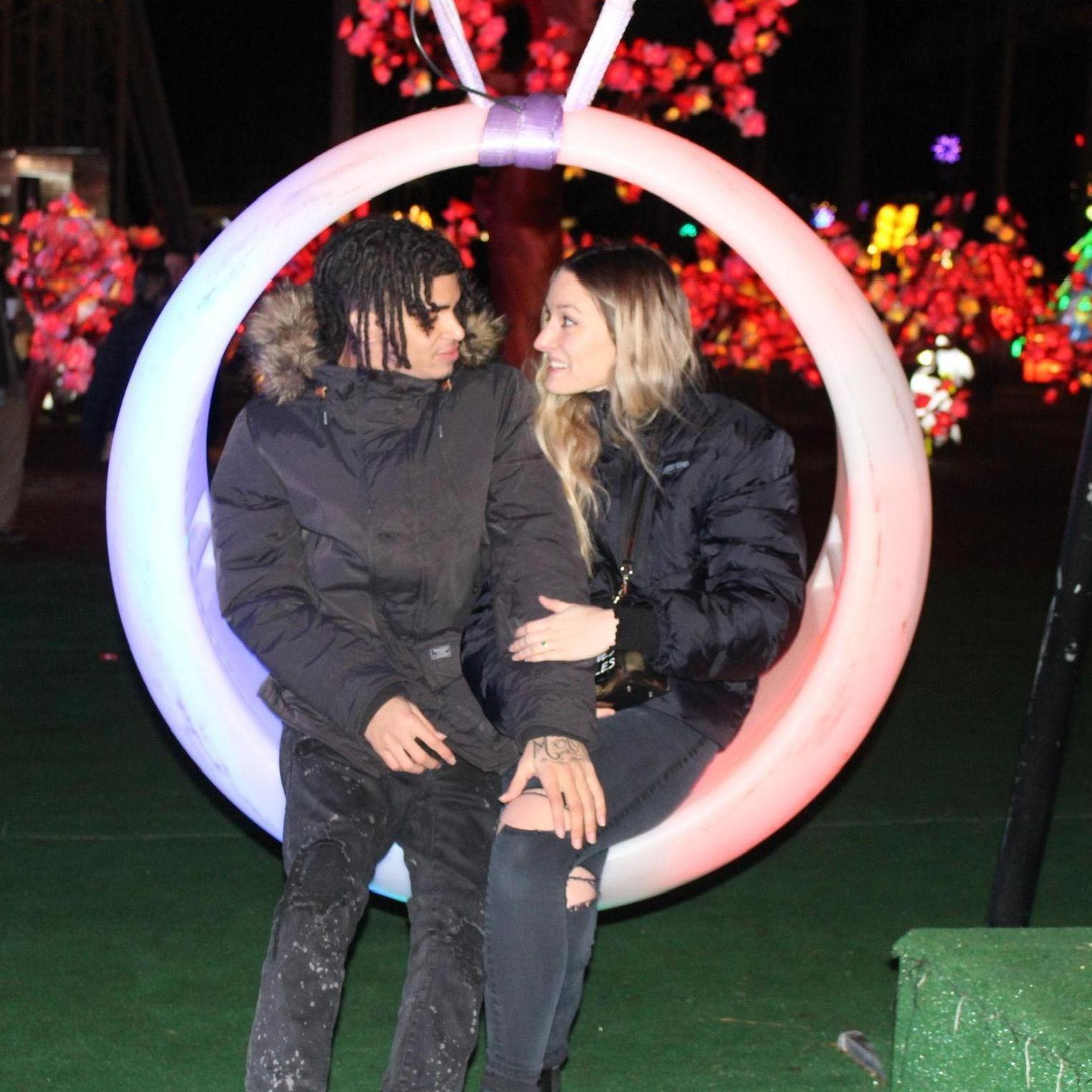 We sat on the swings right after the proposal because Bella couldn't believe that just happened