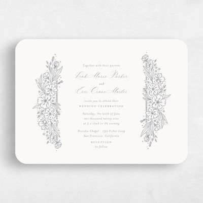 Beige Wedding Invitation - Yolande Landscape