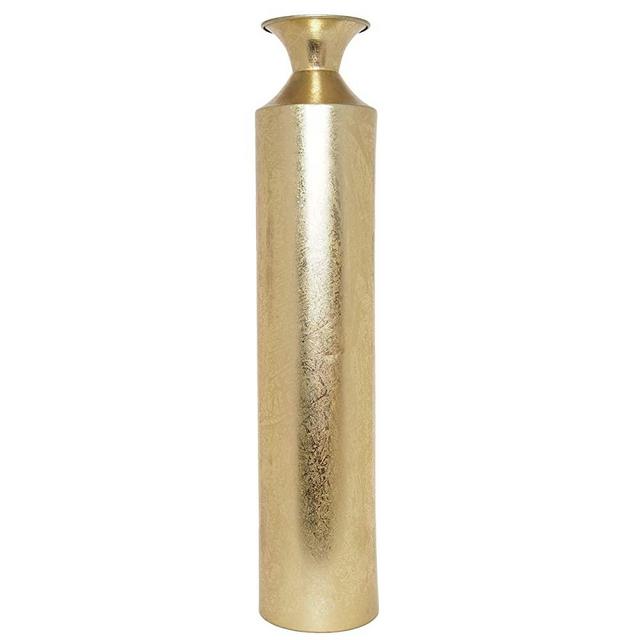 Hosley Decorative Gold Metal Tall Floor Vase. Ideal Gift for Weddings Party Spa Reiki Meditation Settings O5 (27.25" High)