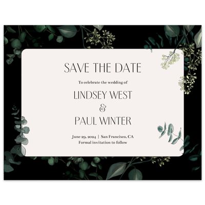 Black Wedding Digital Save the Date - Terian Landscape