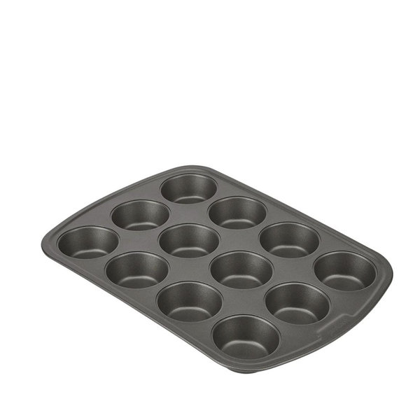 GoodCook Everyday Nonstick Steel Muffin Pan, 12 cup, Gray