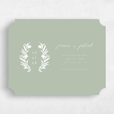 Green Ticket Wedding Save the Date - Callahan Wreath