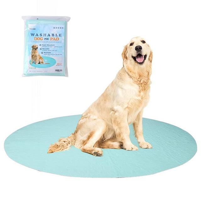 EXPAWLORER Washable Dog Pee Pads - Reusable Waterproof Leakproof Odor Control Round Potty Pad for Puppy Cat Kitty Small Animals Training, Travelling and Whelping, for Pet Playpen Crate
