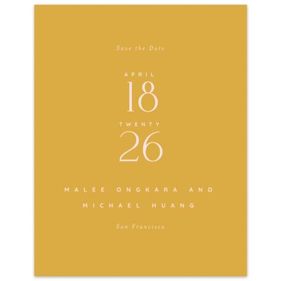 Mustard, Yellow Wedding Digital Save the Date - Buenos Type