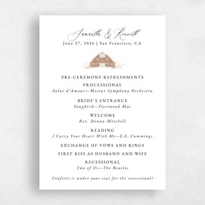 Multi-Colored Wedding Program - Alder