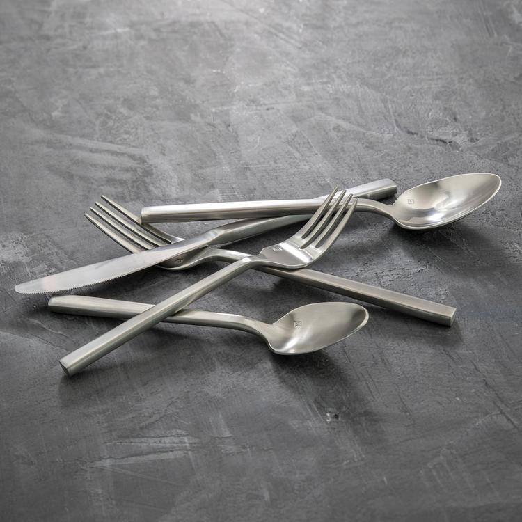 Fortessa Bistro 5-Piece Silver Stainless Steel Flatware Set