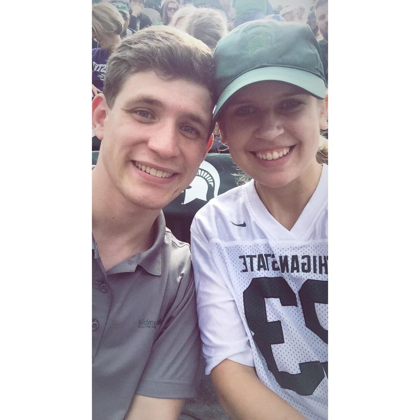 Lauren became a Spartan fan for Avery- Spartan Stadium October 2018