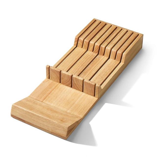 Cook N Home In-Drawer Knife Block Organizer, 9-Slot Kitchen Knife Cutlery Holder Drawer Storage, Holds up to 9 Knives (Not Included)