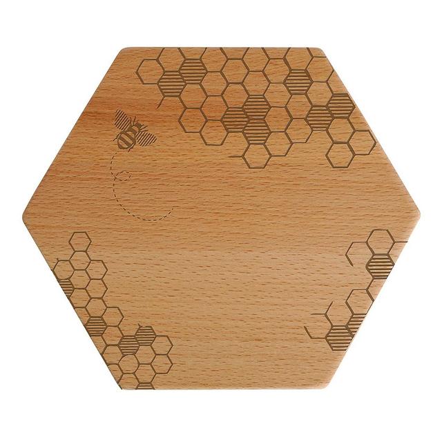 Talisman Designs  Beechwood Cheese Board, Laser Etched with Honey Bee Art, 7" Wide
