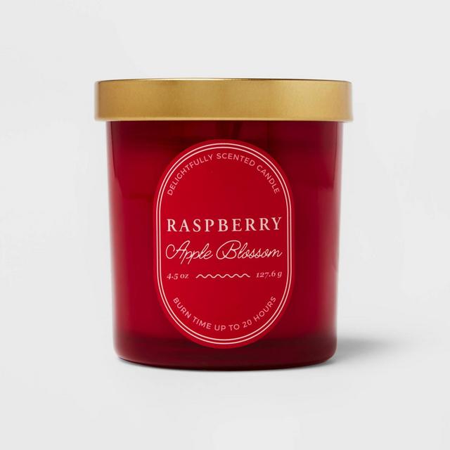 4.5oz Lidded Glass Candle Raspberry Apple Blossom - Threshold™