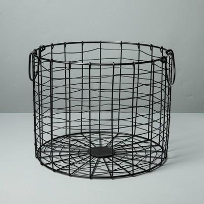 Round Wire Storage Basket with Handles Black - Hearth & Hand™ with Magnolia